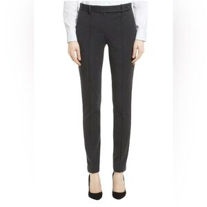 Theory Pintuck Pant in Dark Charocal Knit Twill Crop Ankle Trousers Size 6